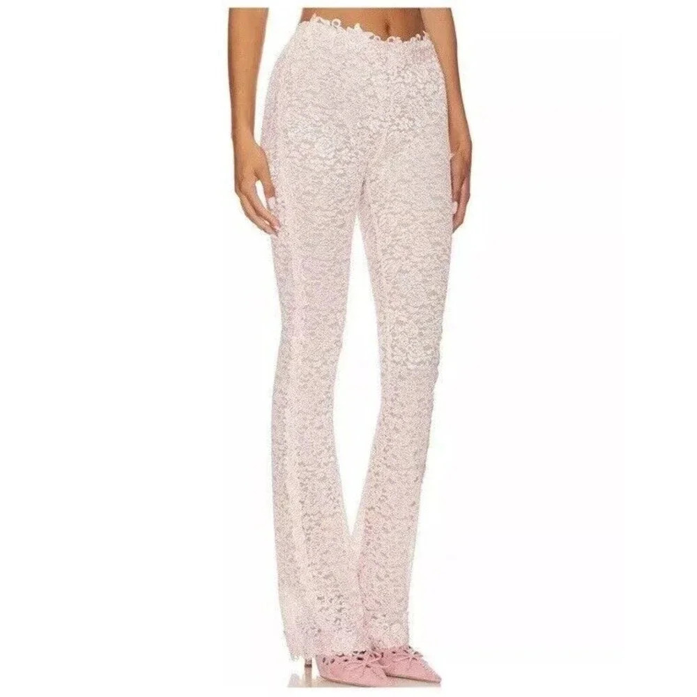 Boys Lie Rose Reverie x‎ Yung Reaper Bottom Pink Lace XS Pearl Flare Pant NEW